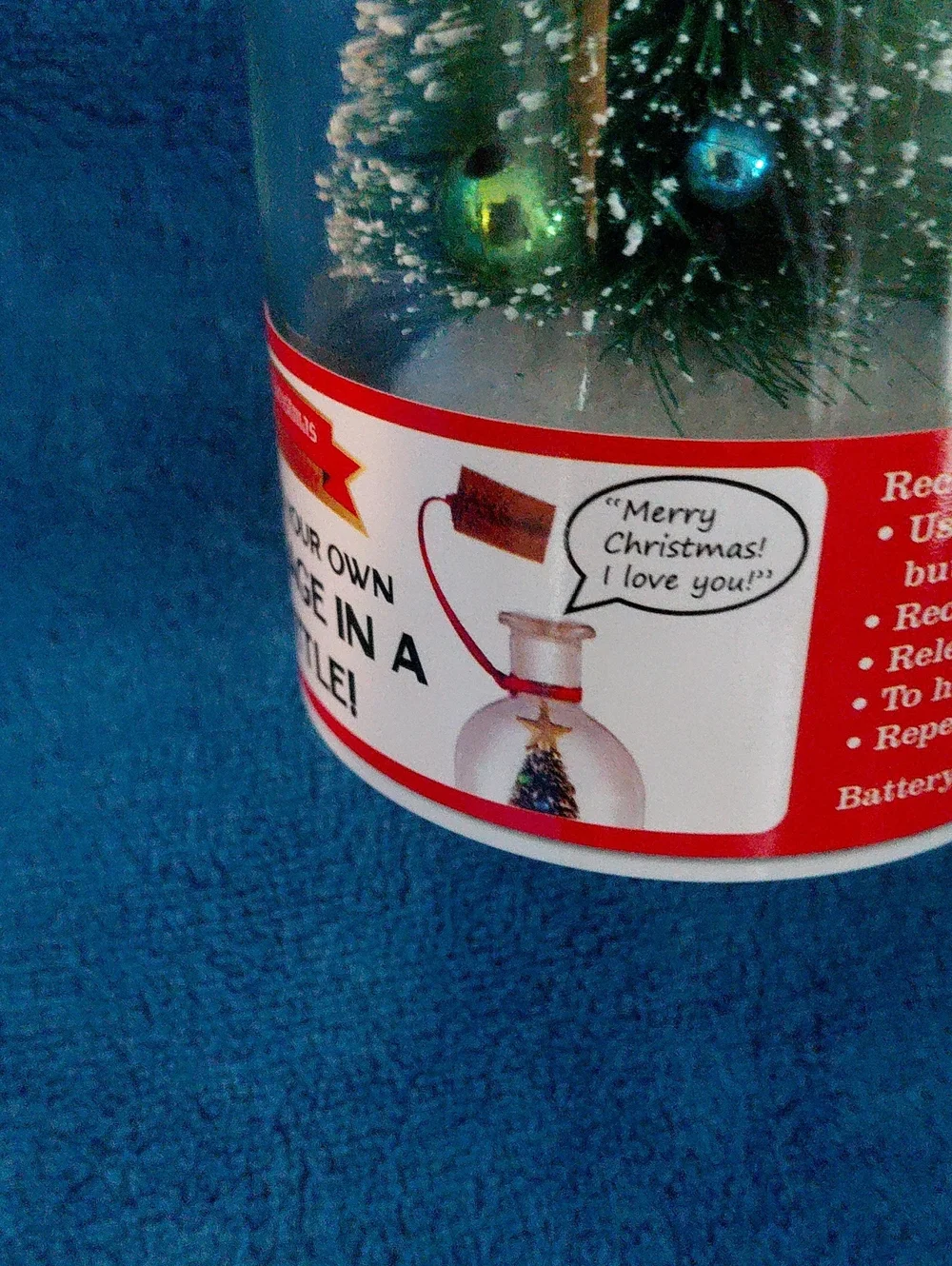 Mr. Christmas NWT Holiday Message-in-a-Bottle with Green Christmas Tree